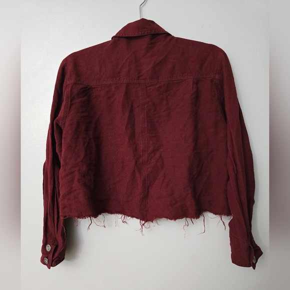 CHICO'S DESIGN RED CROPPED JACKET Linen Blend SIZE 1 M 8-10 - Picture 10 of 10